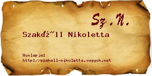 Szakáll Nikoletta névjegykártya