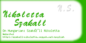 nikoletta szakall business card